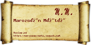 Marozsán Máté névjegykártya